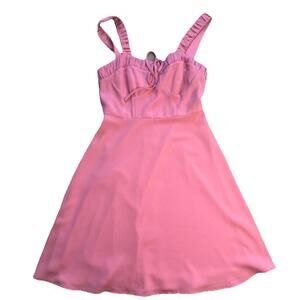 Gianni Bini Sheath Dress Bodycon 2 Midi Spaghetti Side Slit Ruched Pink New $129